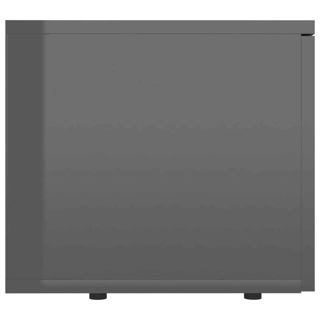 vidaXL Móvel de TV 80x34x30 cm contraplacado cinzento brilhante