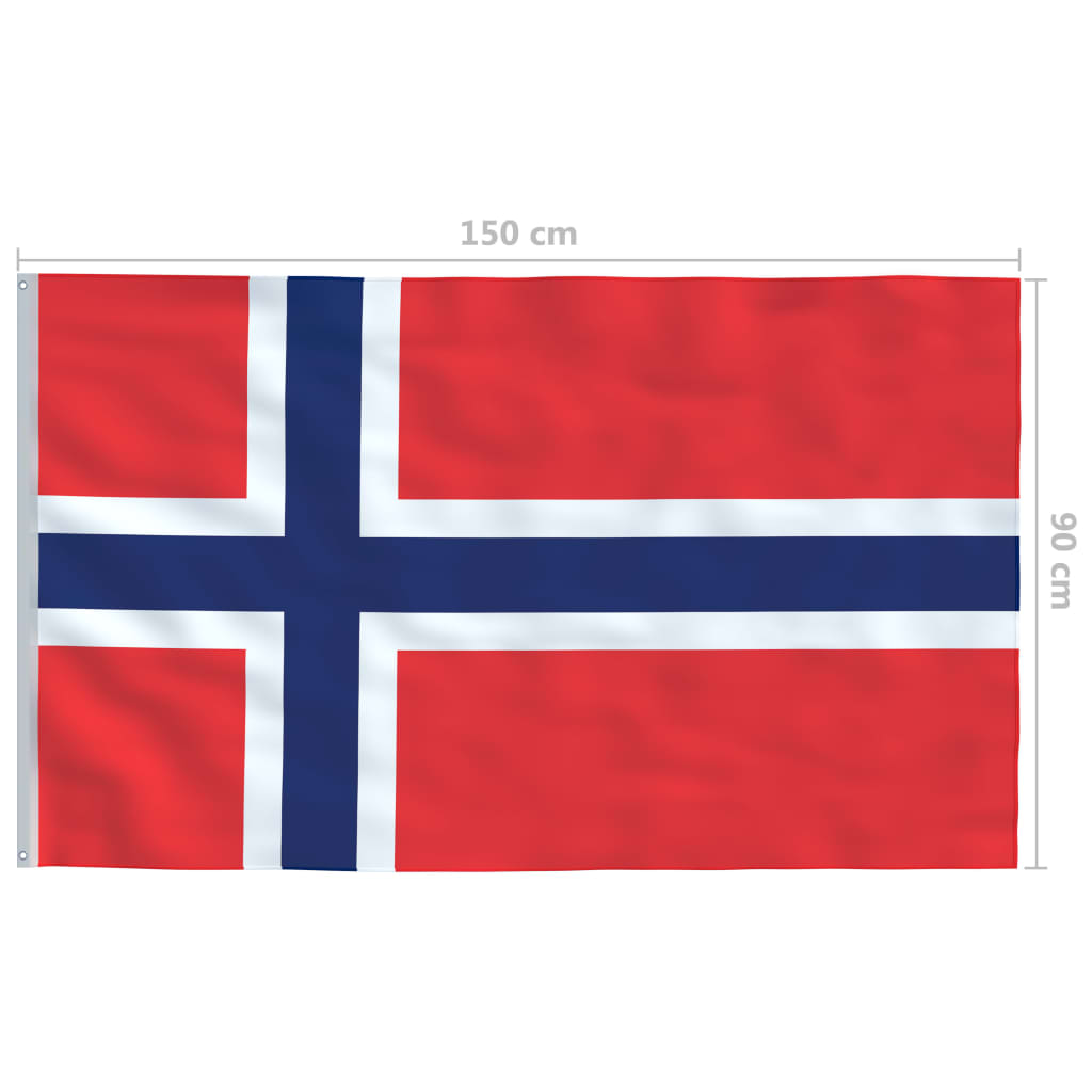 vidaXL Bandeira da Noruega com mastro de alumínio 6 m
