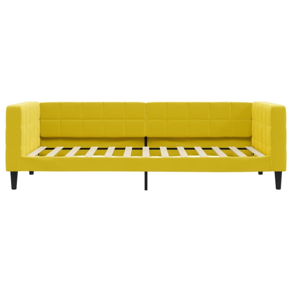 vidaXL Sofá-cama com colchão 90x200 cm veludo amarelo