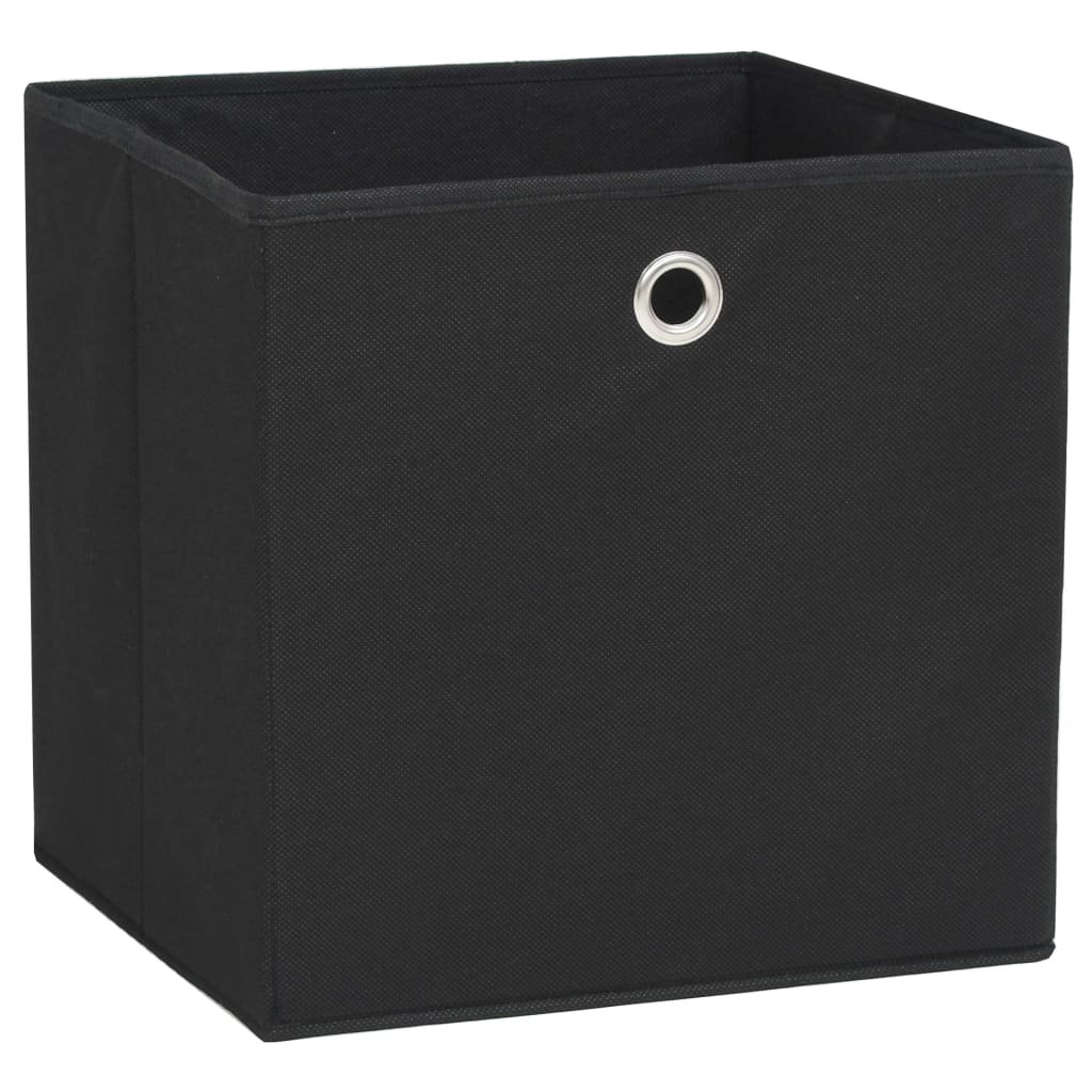 vidaXL Caixas arrumação 10 pcs não-tecido (TNT) 32x32x32 cm preto
