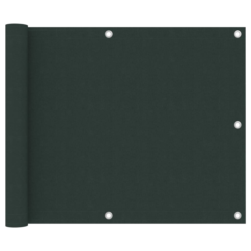 vidaXL Tela de varanda 75x300 cm tecido Oxford verde-escuro
