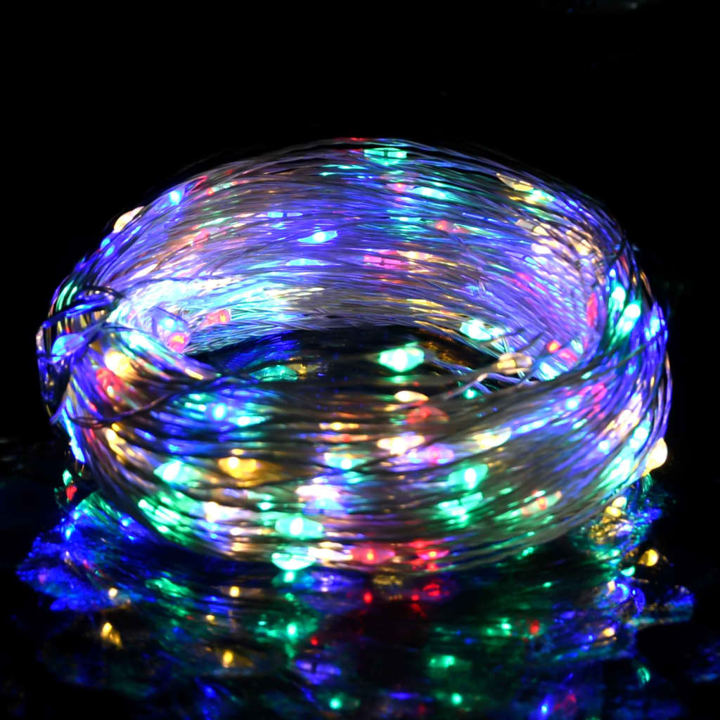 vidaXL Cordão de micro luzes 40 m 400 LED 8 funções colorido