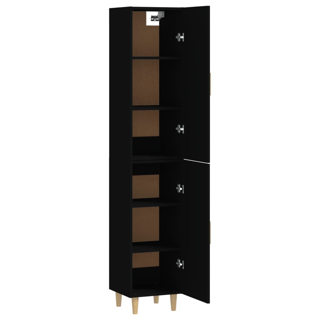 vidaXL Armário alto 34,5x34x180 cm madeira processada preto