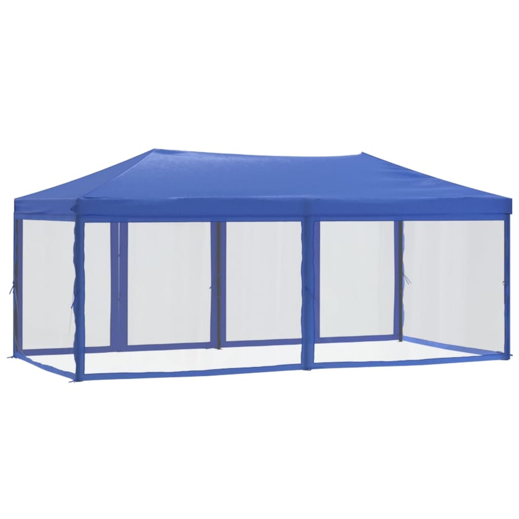 vidaXL Tenda para festas dobrável com paredes laterais 3x6 m azul