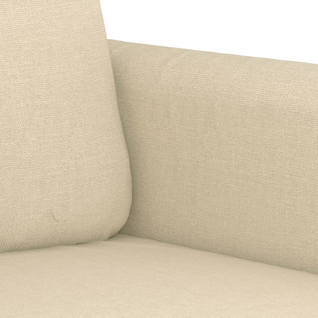vidaXL 3 pcs conjunto de sofás com almofadas tecido cor creme