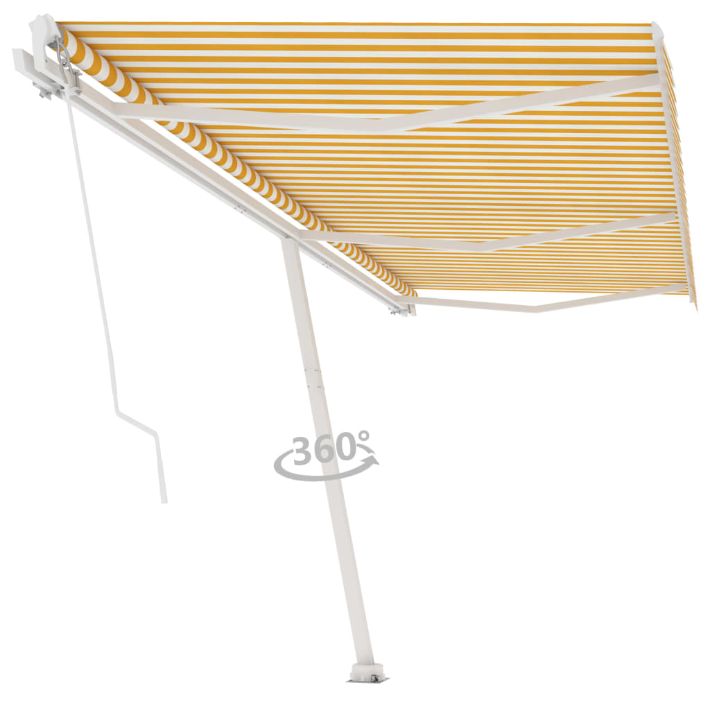 vidaXL Toldo retrátil manual independente 600x350 cm amarelo e branco