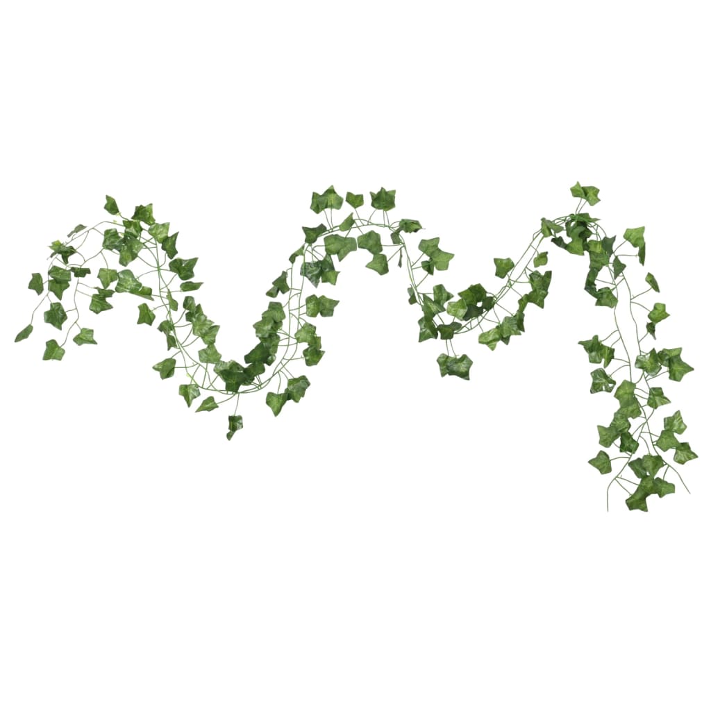vidaXL Grinaldas de hera artificiais 12 pcs 200 cm verde