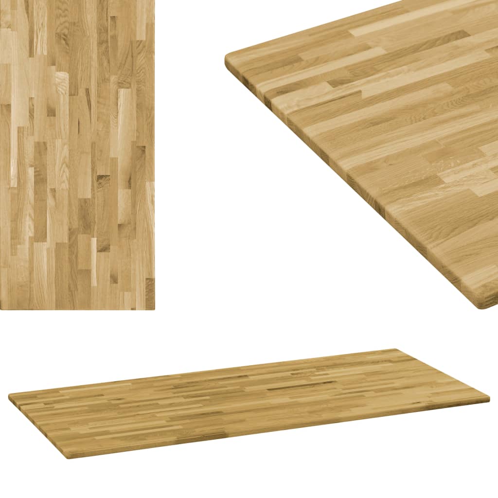 vidaXL Tampo de mesa madeira carvalho maciça retangular 23 mm 100x60cm