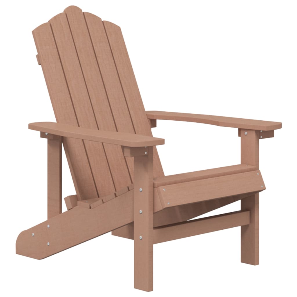vidaXL Cadeira de jardim Adirondack com mesa PEAD castanho
