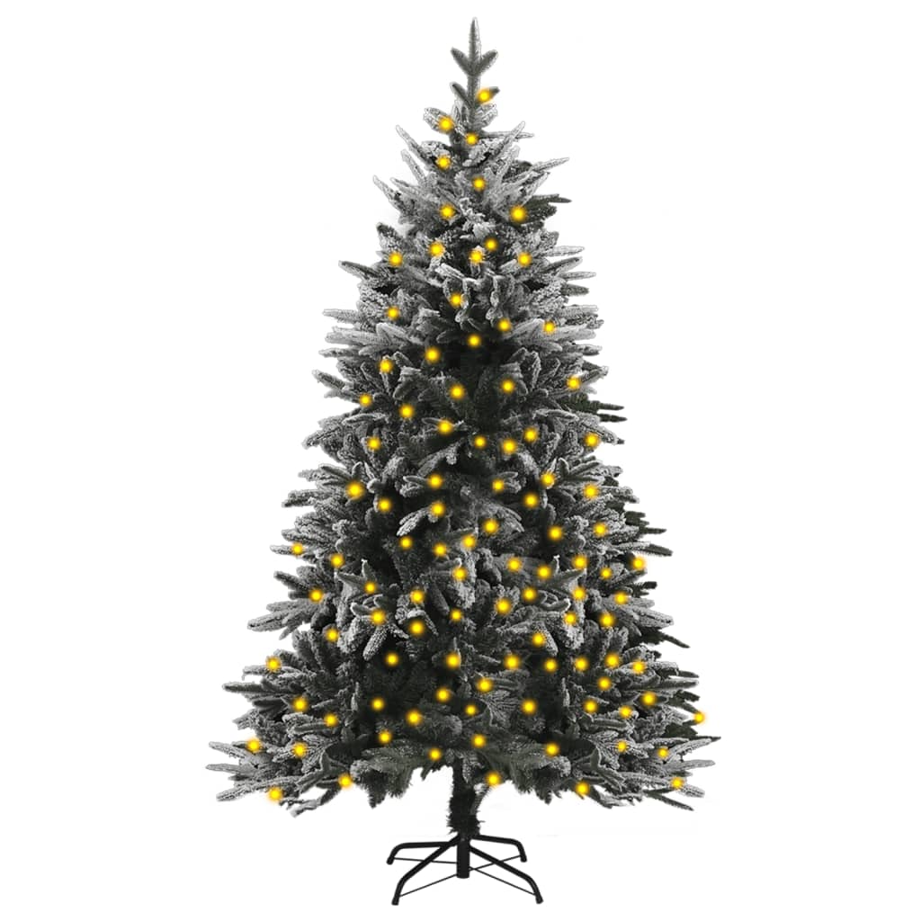 vidaXL Árvore Natal artificial pré-iluminada c/ neve 150 cm PVC e PE