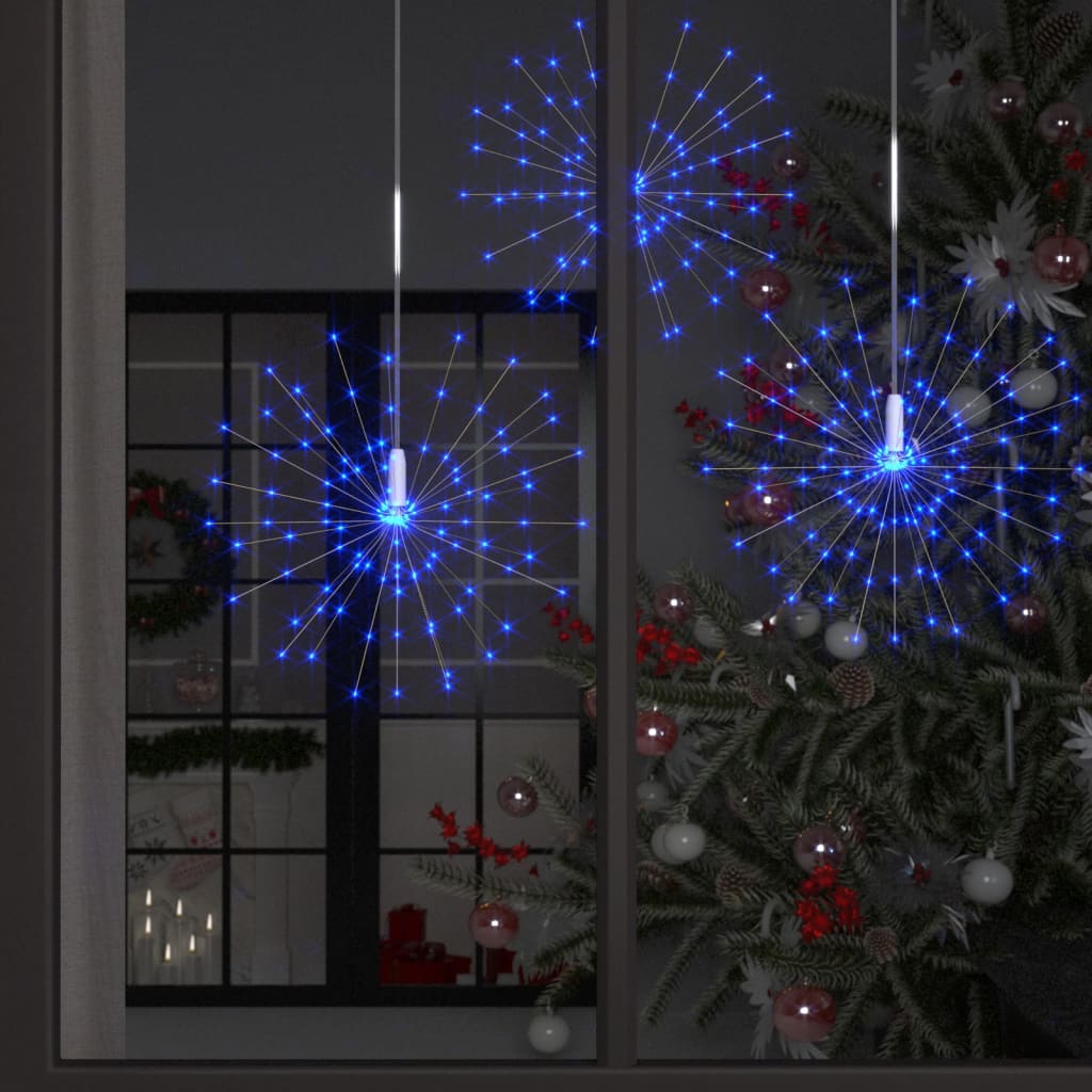 vidaXL Iluminação fogo de artifício exterior 10pcs 1400 LEDs 20cm azul