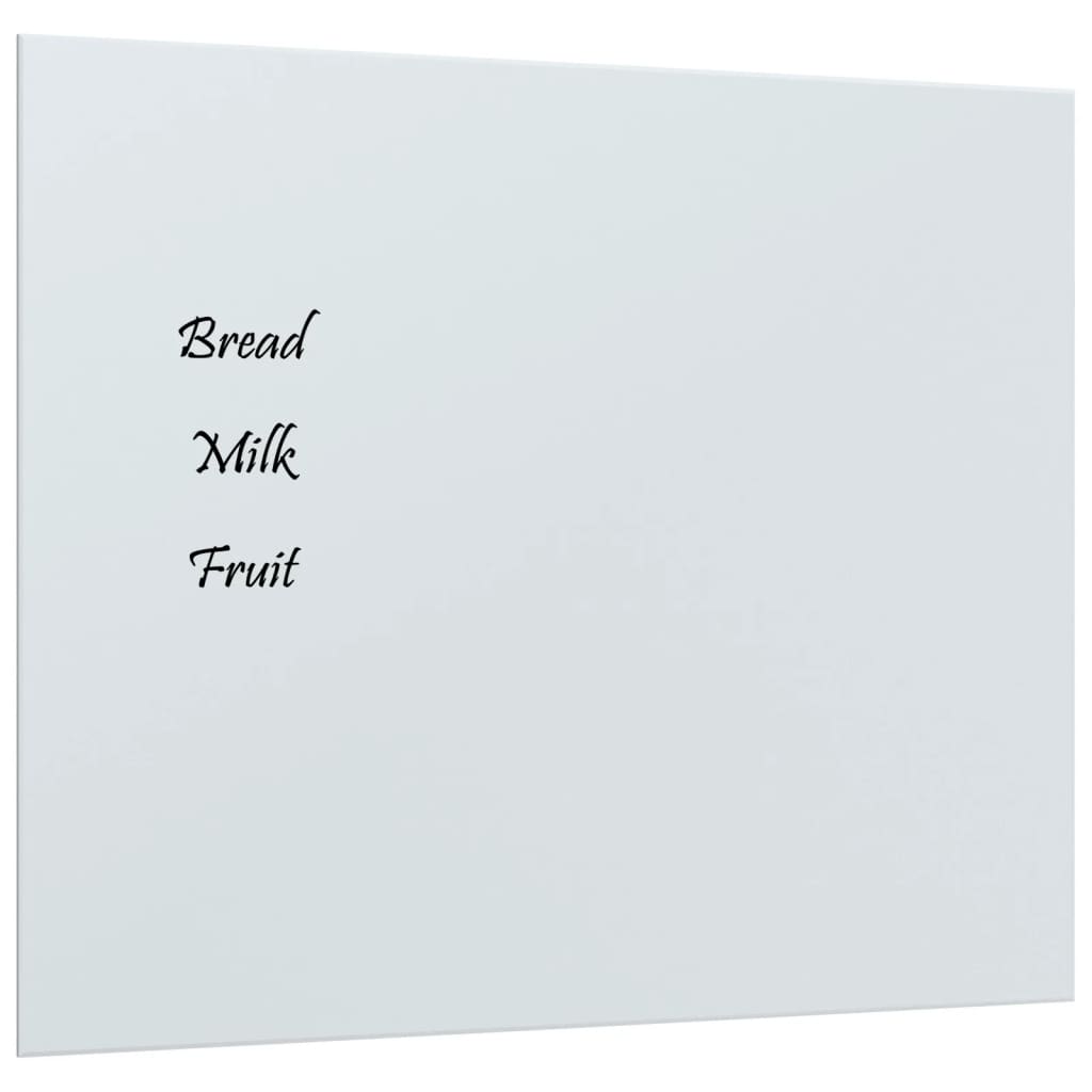 vidaXL Quadro magnético de parede 60x50 cm vidro temperado branco