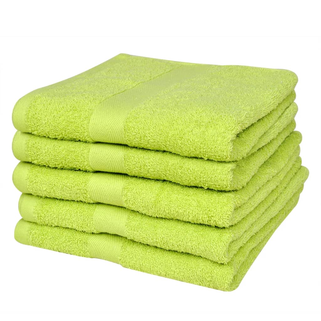 vidaXL Conjunto toalhas banho 5 pcs algodão 500 g 70x140 cm verde maça