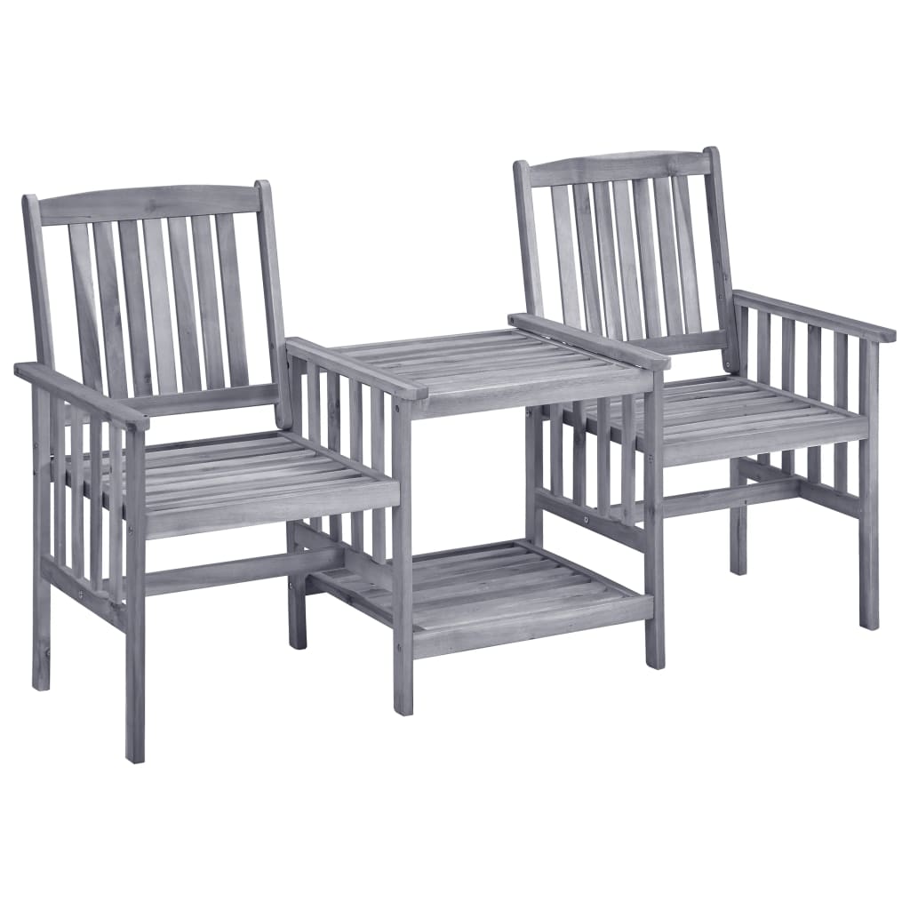 vidaXL Cadeiras de jardim c/ mesa de centro 159x61x92 cm acácia maciça