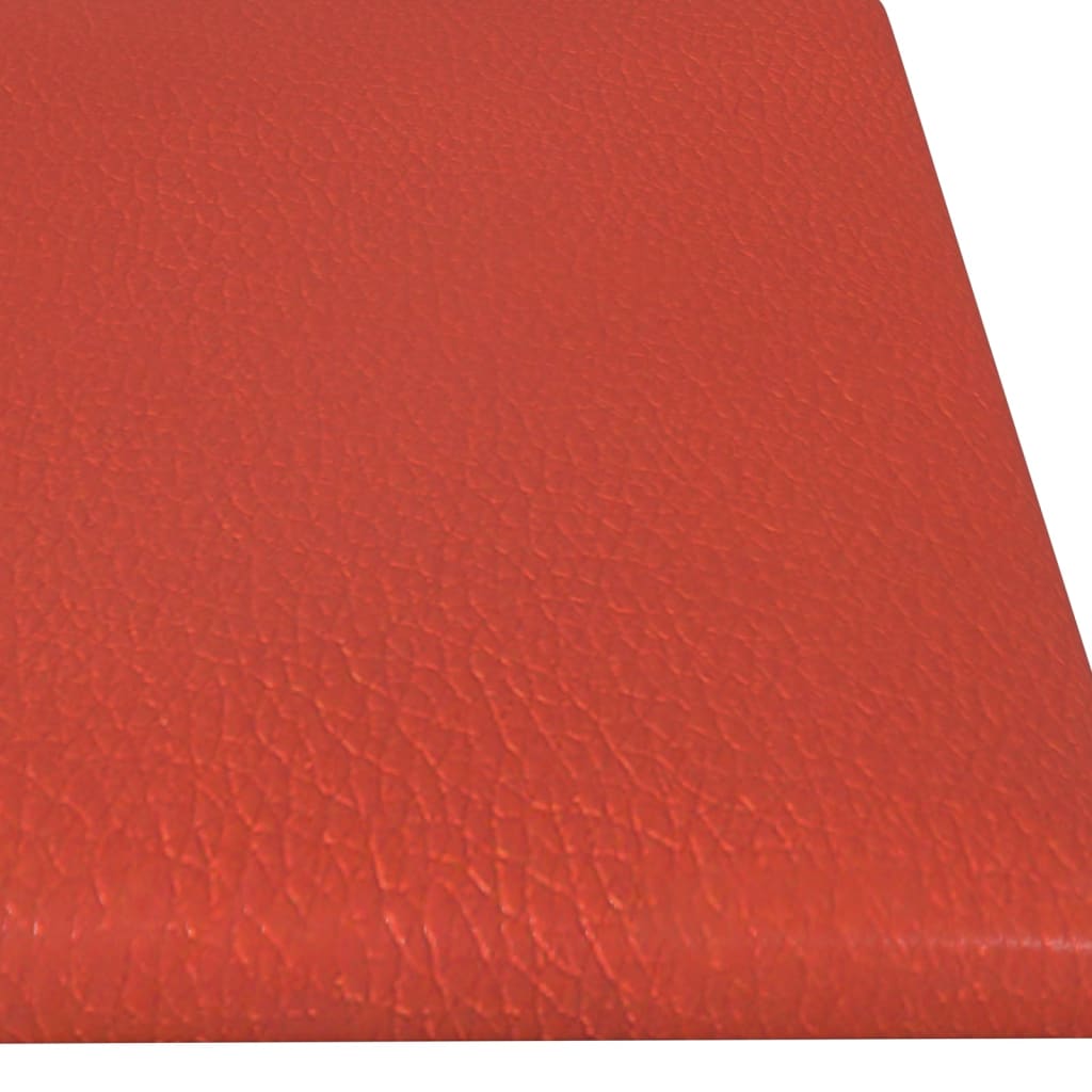 vidaXL Painel parede 12pcs 60x15 cm couro artificial 1,08 m² vermelho