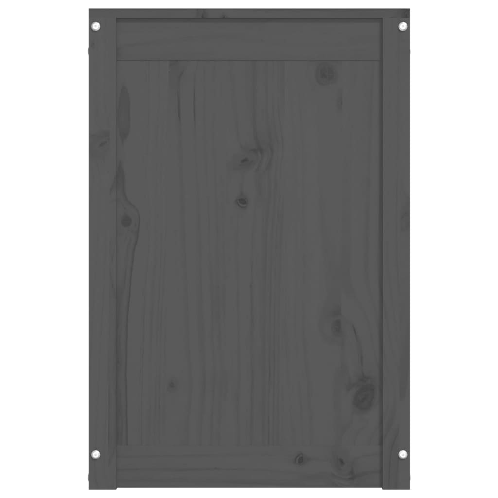 vidaXL Caixa para roupa 44x44x66 cm madeira de pinho maciça cinzento