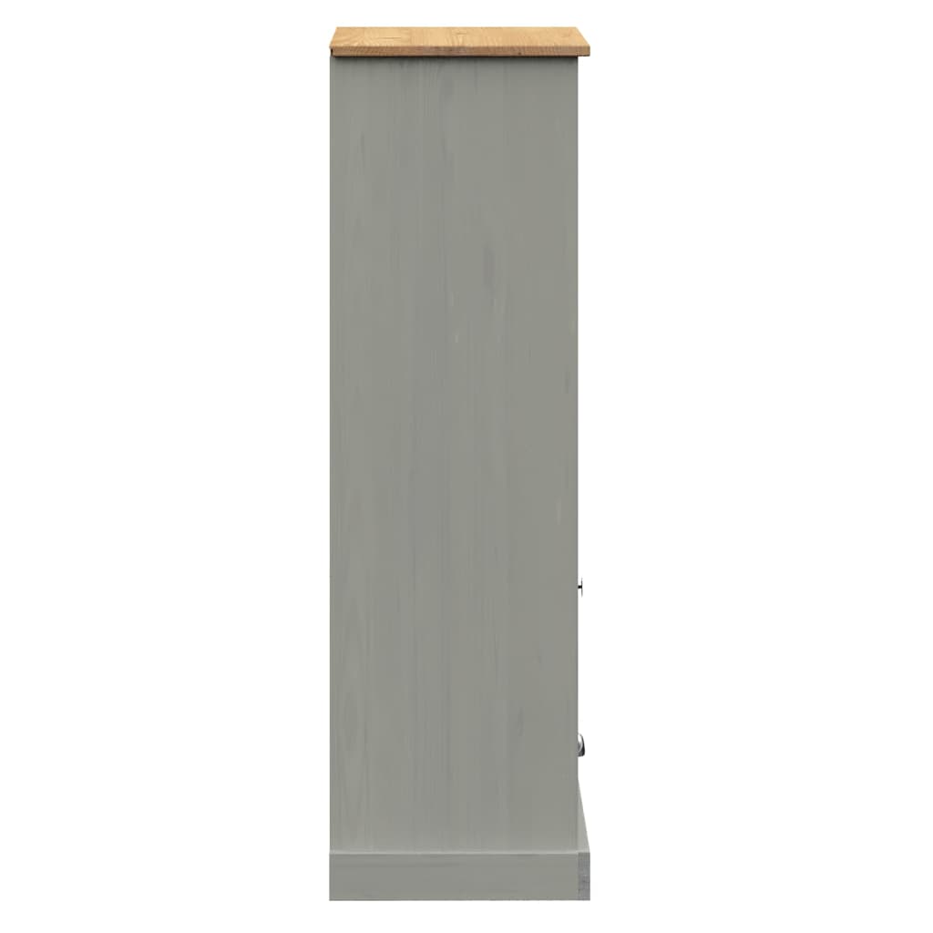 vidaXL Estante VIGO 60x35x114,5 cm madeira de pinho maciça cinzento
