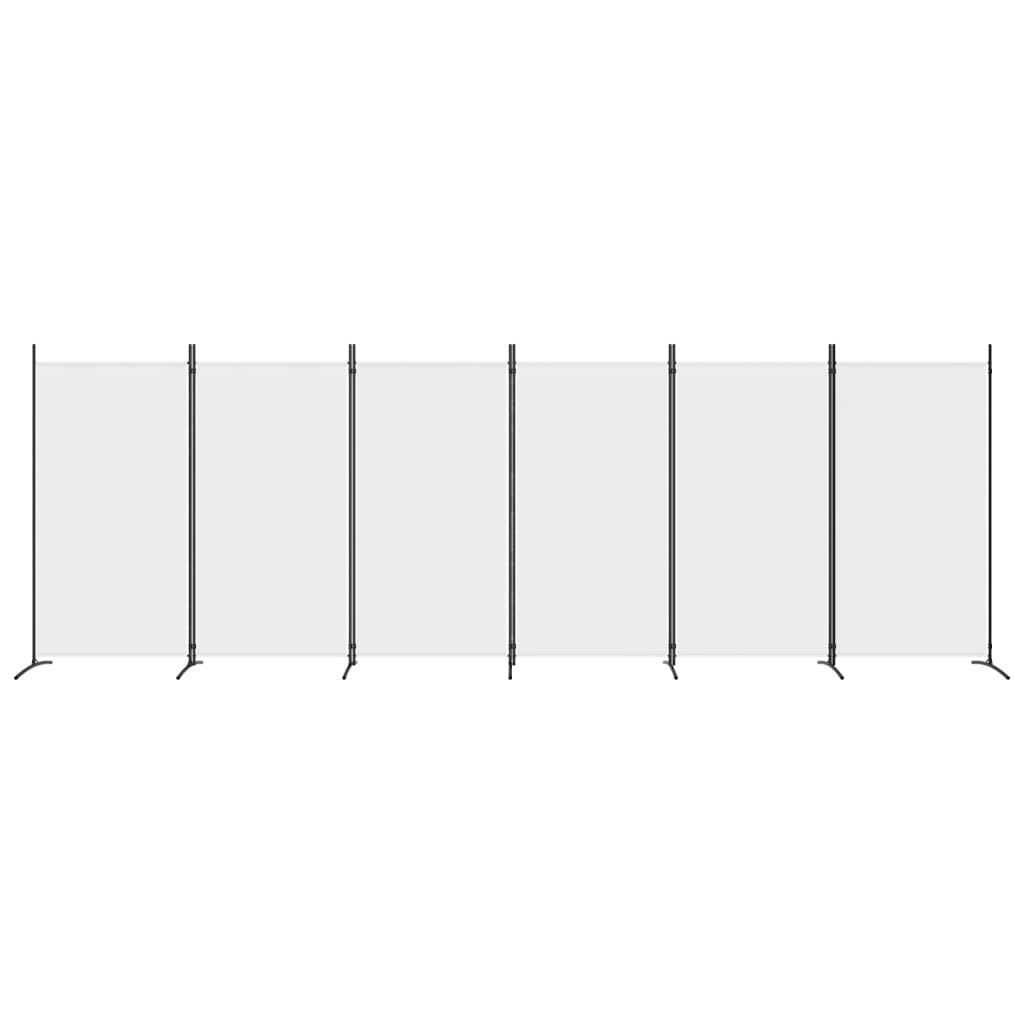 vidaXL Divisória/biombo com 6 painéis 520x180 cm tecido branco