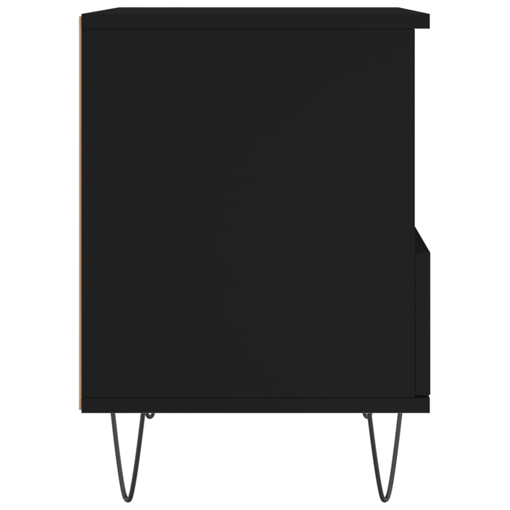 vidaXL Mesa de cabeceira 40x35x50 cm derivados de madeira preto