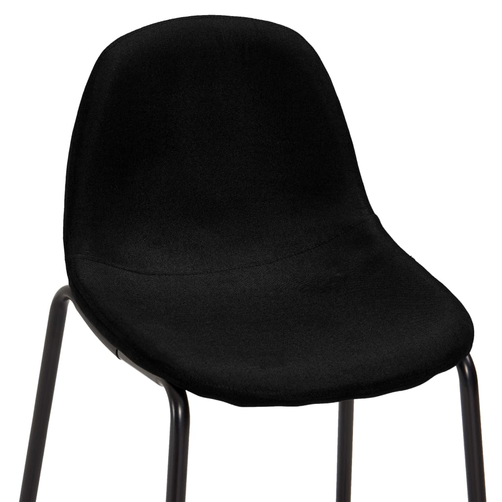vidaXL Cadeiras de bar 4 pcs tecido preto