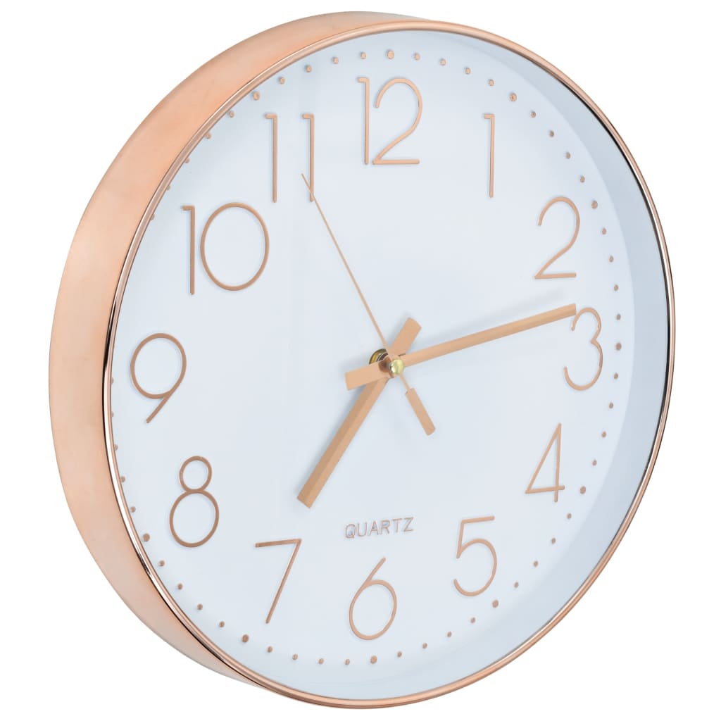 vidaXL Relógio de parede 30 cm rosa dourado
