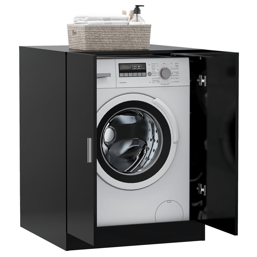 vidaXL Armário para máquina de lavar roupa 71x71,5x91,5 cm preto