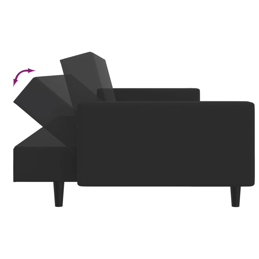 vidaXL 2 pcs conjunto de sofás veludo preto