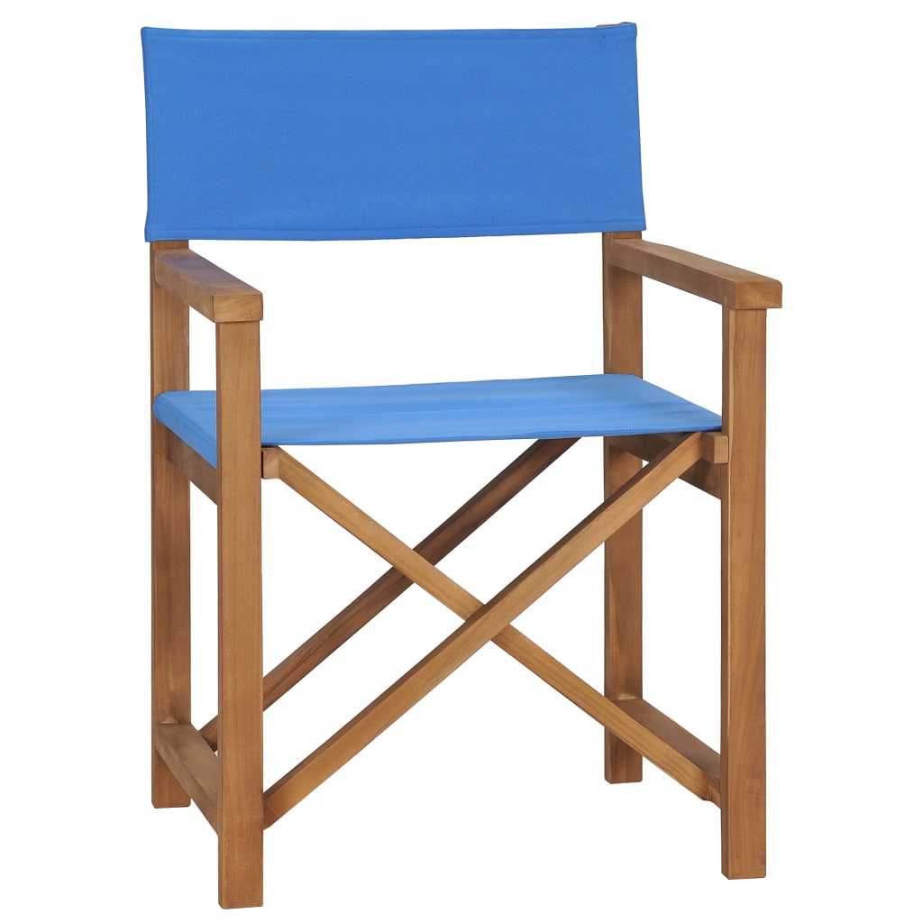 vidaXL Cadeiras de realizador 2 pcs madeira de teca maciça azul