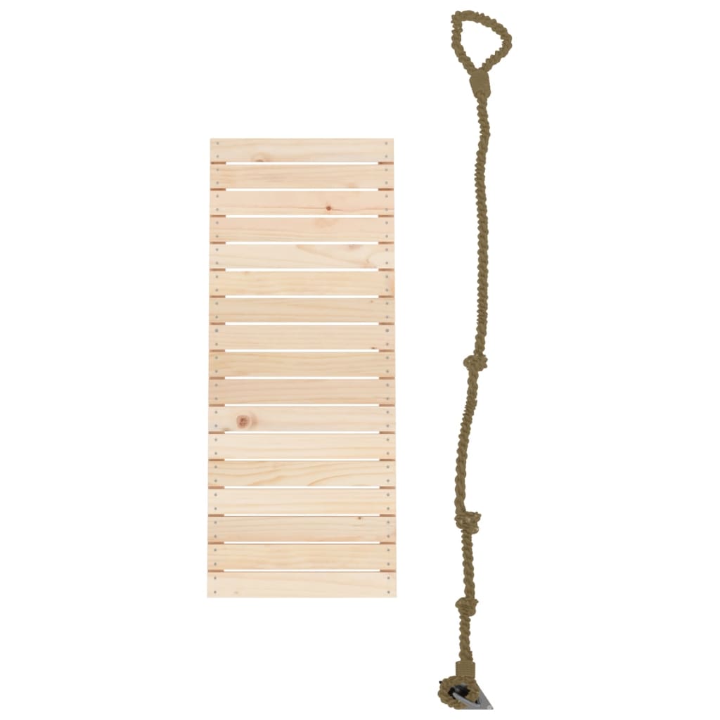 vidaXL Parede de escalar com corda 44,5x5x108 cm pinho maciço