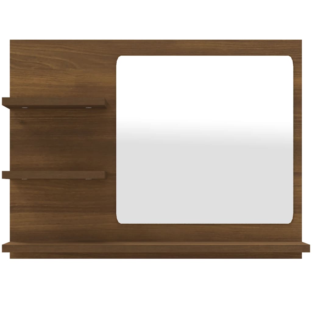 vidaXL Espelho WC 60x10,5x45 cm derivados de madeira carvalho castanho