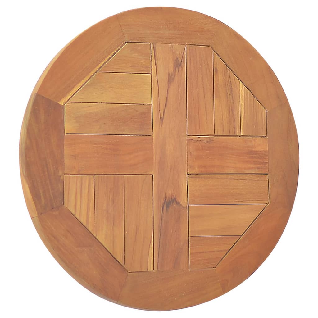 vidaXL Tampo de mesa redondo 2,5 cm 40 cm madeira de teca maciça