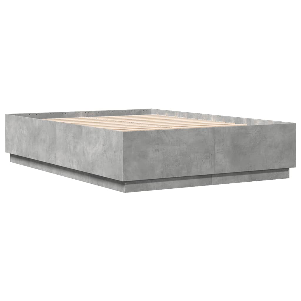 vidaXL Estrutura de cama 140x200 cm derivados de madeira cinza cimento