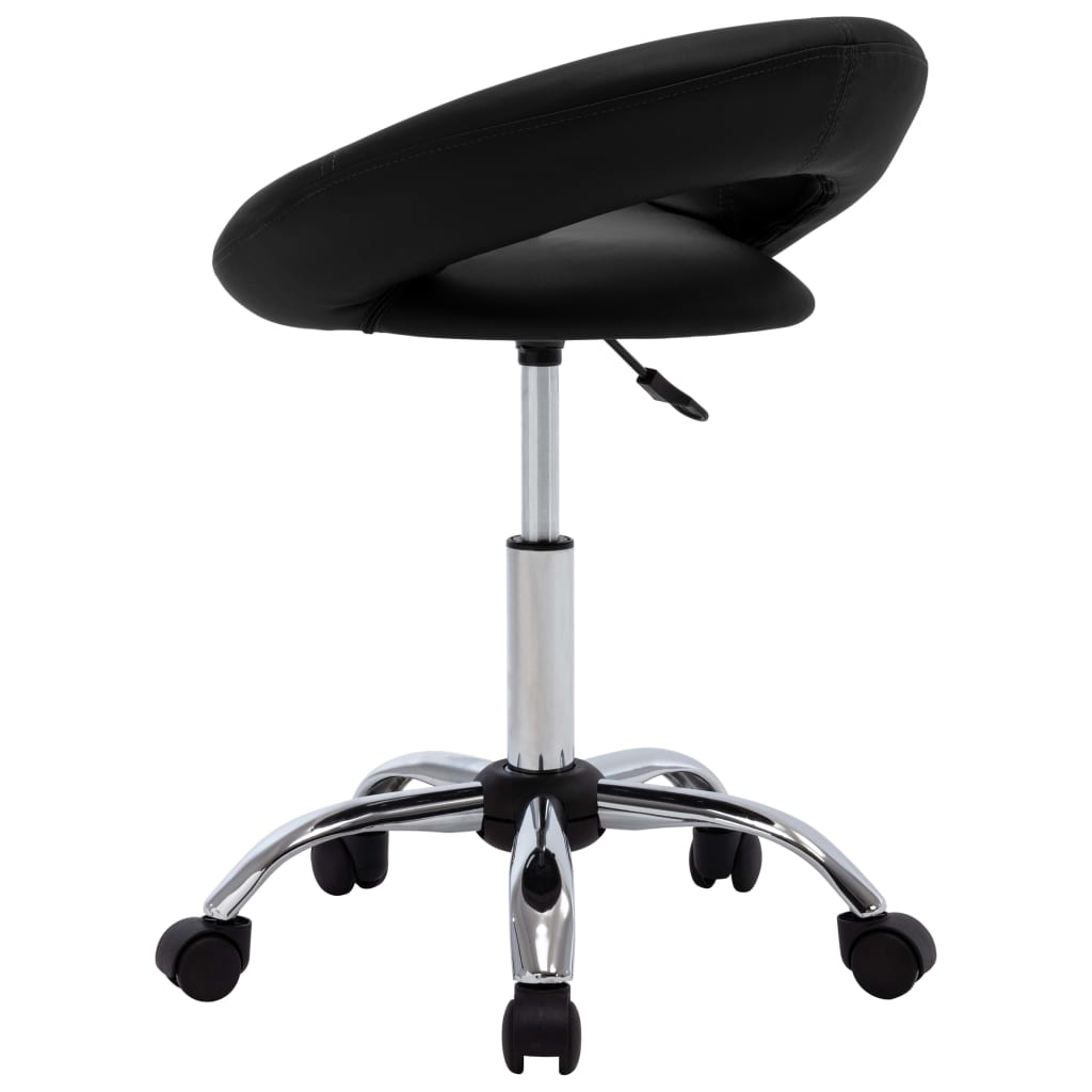 vidaXL Cadeira de trabalho com rodas couro artificial preto