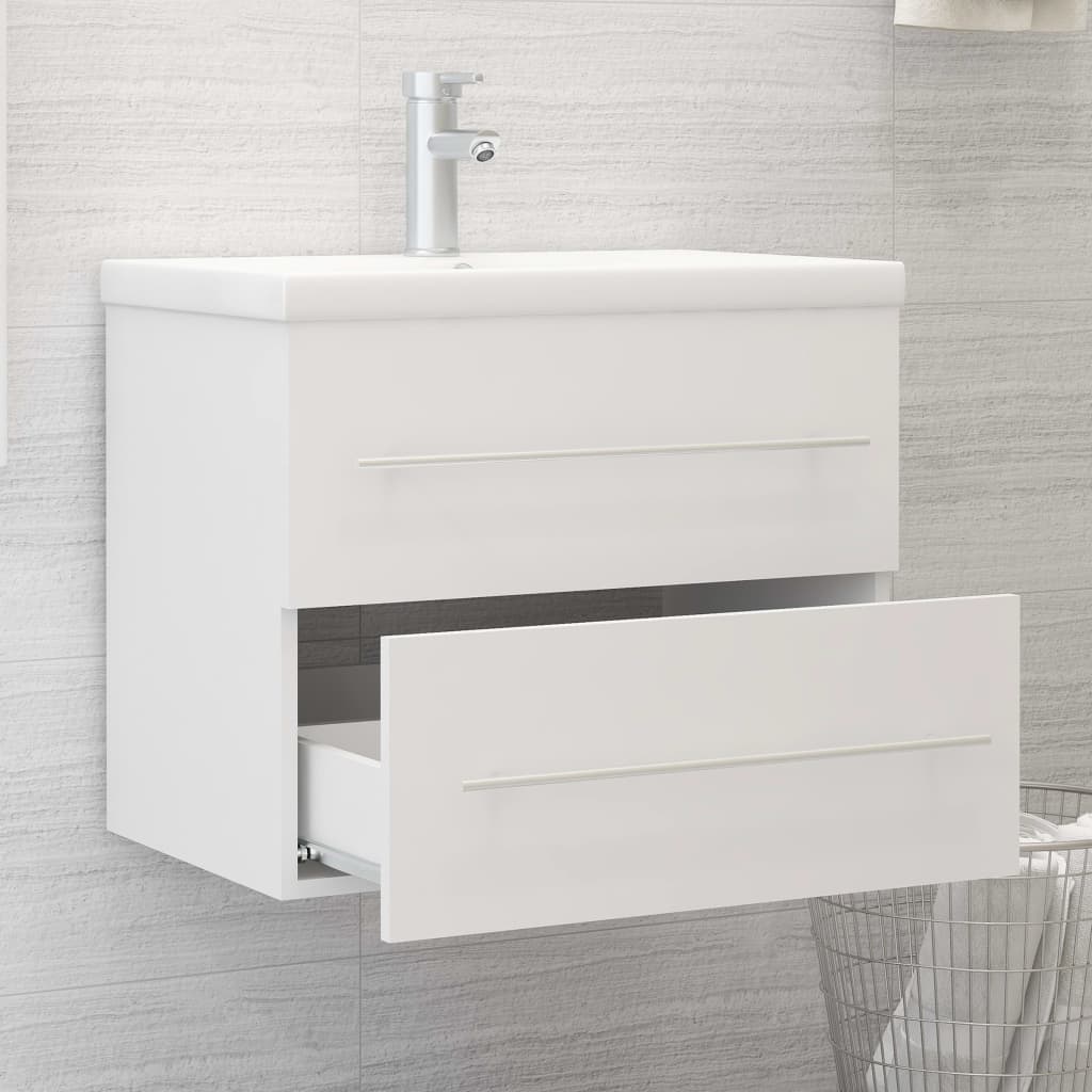 vidaXL Armário lavatório 60x38,5x48 cm contraplacado branco