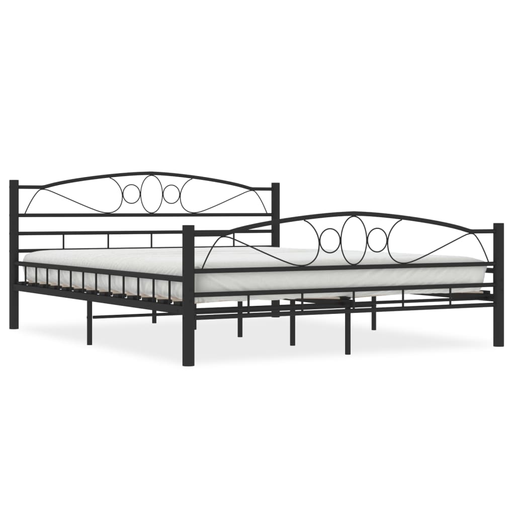 vidaXL Estrutura de cama 160x200 cm aço preto