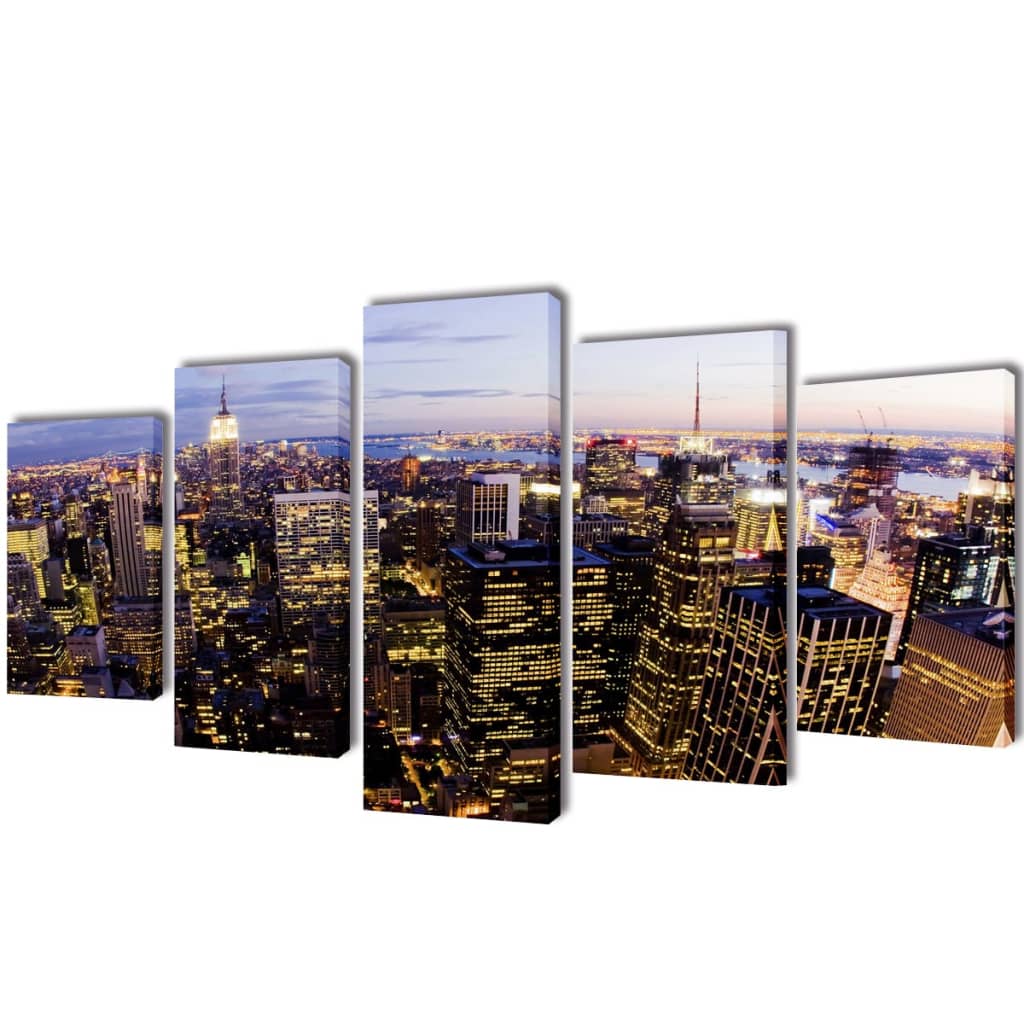 Políptico com impressão vista horizonte de Nova Iorque 100 x 50 cm