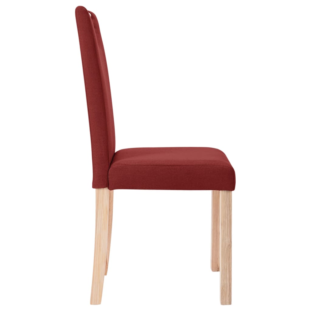 vidaXL Cadeiras de jantar 2 pcs tecido vermelho tinto