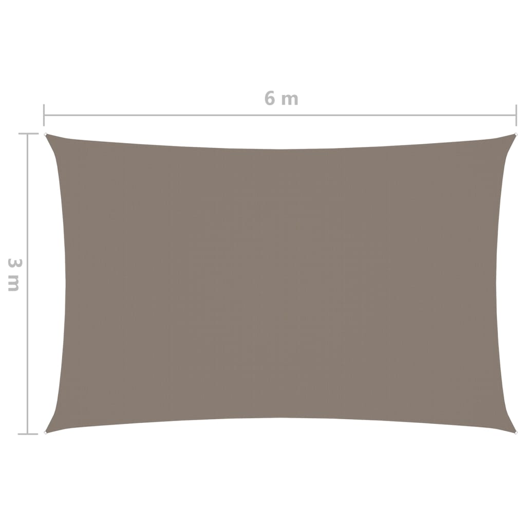 vidaXL Para-sol vela tecido oxford retangular 3x6 m cinza-acastanhado