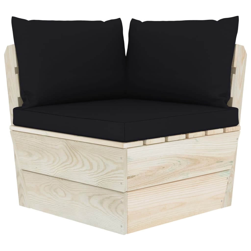 vidaXL 6 pcs conjunto lounge de paletes + almofadões madeira de abeto