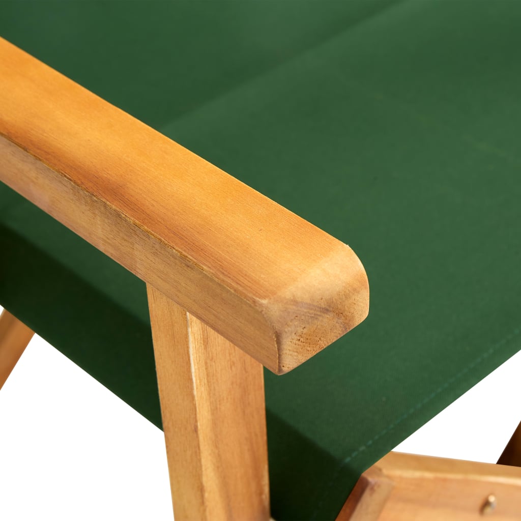 vidaXL Cadeiras de realizador 2 pcs madeira de acácia maciça verde