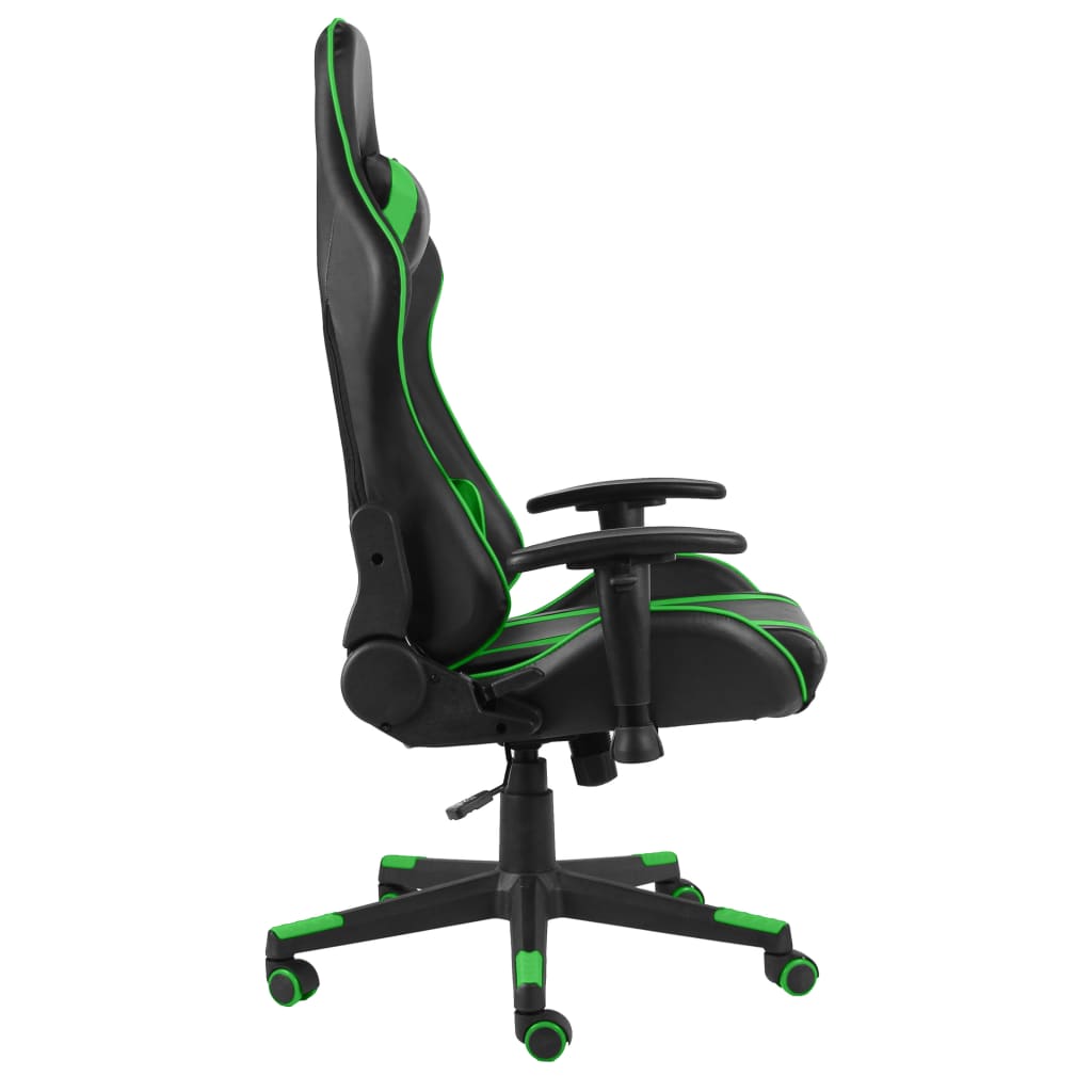 vidaXL Cadeira de gaming giratória PVC verde