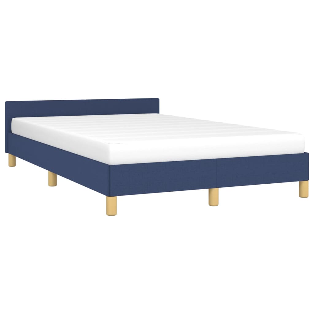 vidaXL Estrutura de cama com cabeceira 120x190 cm tecido azul