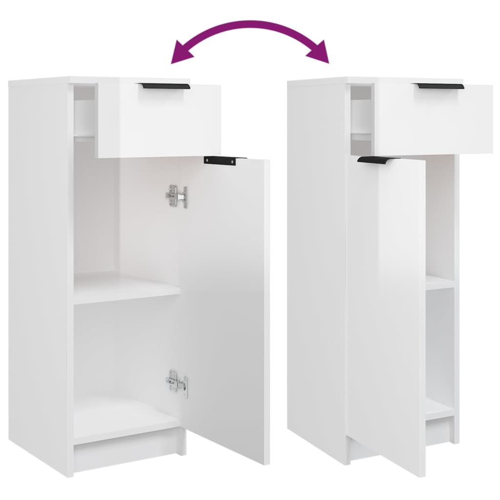 vidaXL 5pcs conj. armários de casa de banho madeira processada branco