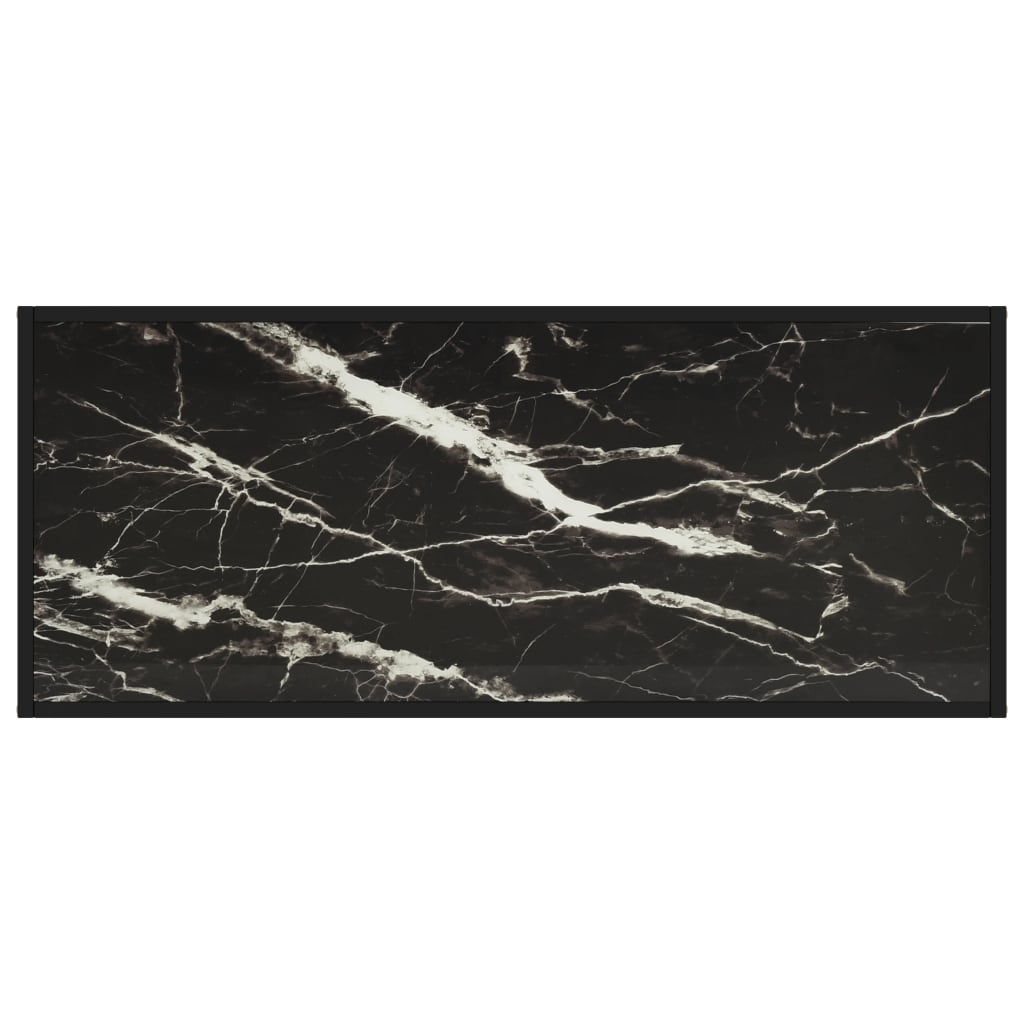 vidaXL Mesa de centro 120x50x35 cm preto com vidro mármore preto