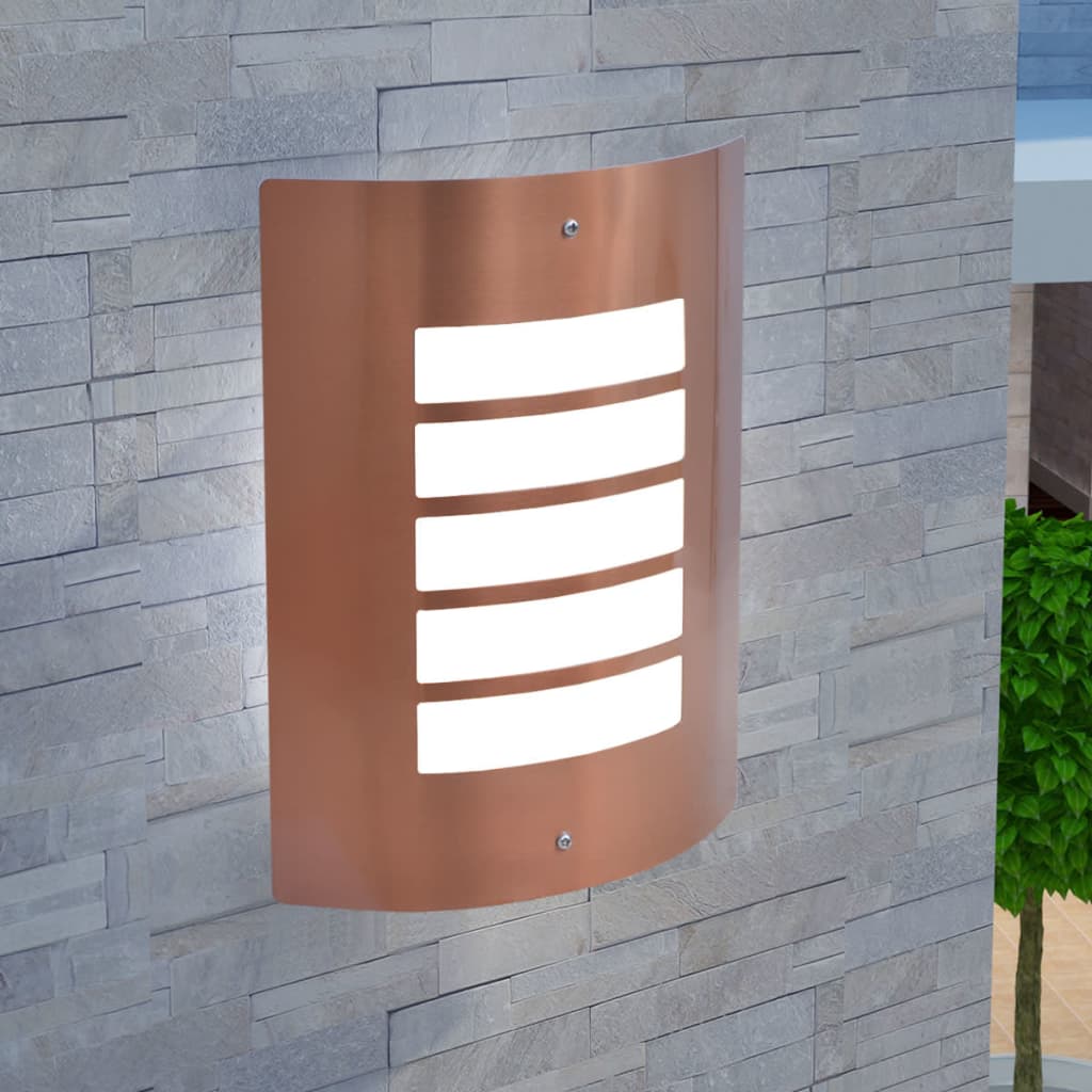 vidaXL Candeeiro de parede exterior aço inoxidável cobre