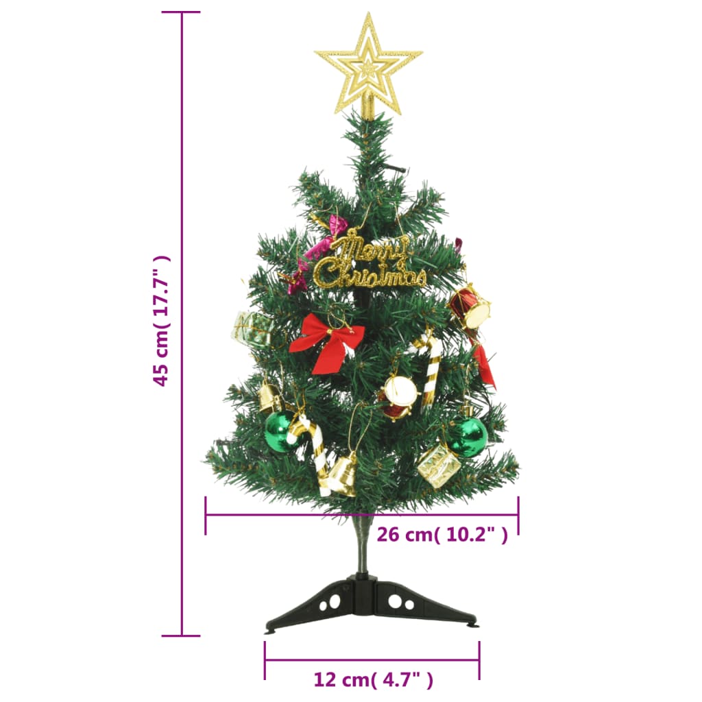 vidaXL Mini árvore de Natal artificial pré-iluminada c/ 20 LEDs verde