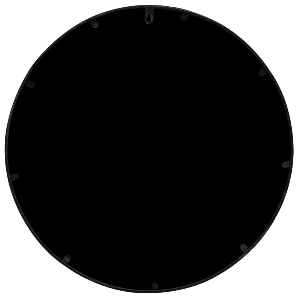 vidaXL Espelho em ferro redondo p/ uso no interior 60x2,5 cm preto