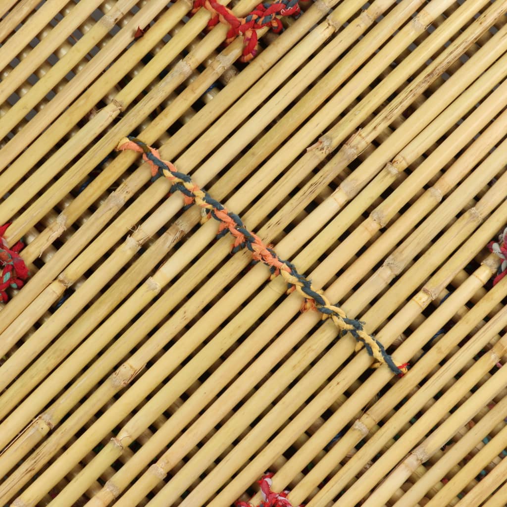 vidaXL Mesa de centro em bambu com detalhes chindi multicor