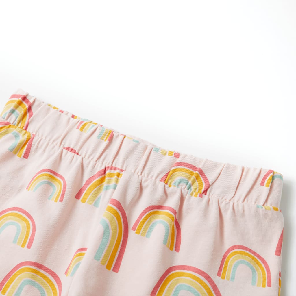 Pijama de manga curta para criança rosa-suave 104