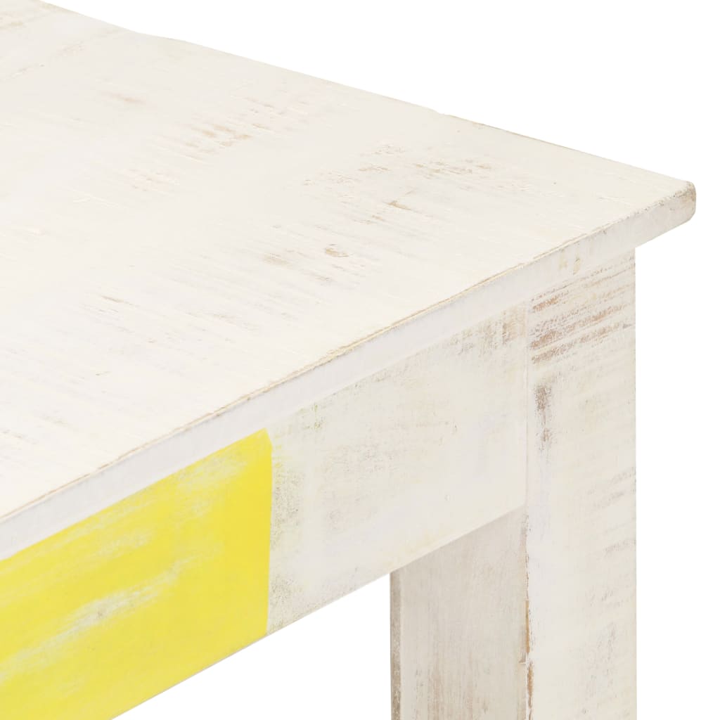 vidaXL Mesa de centro 110x60x45cm madeira de mangueira maciça branco